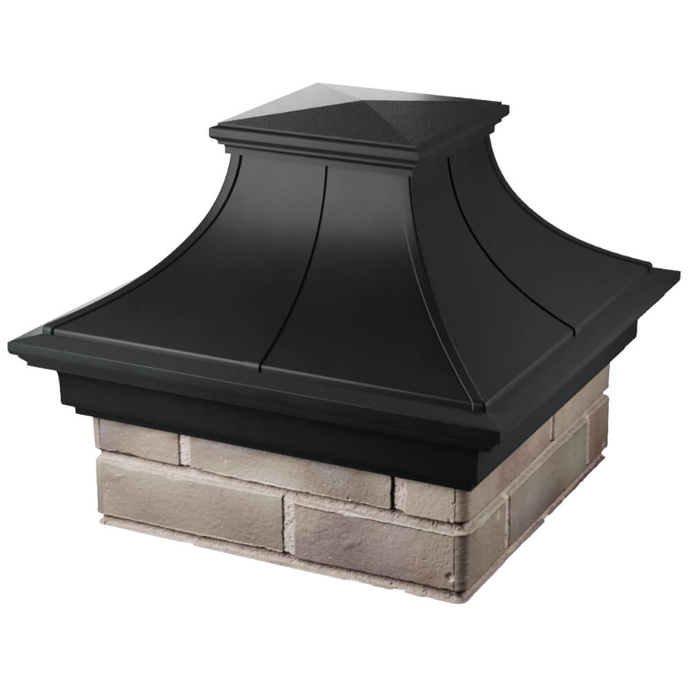Колпак Zking Монблан Премиум Черный на столб 1.5х1.5 кирпича (385х385мм) в Всеволожске фото
