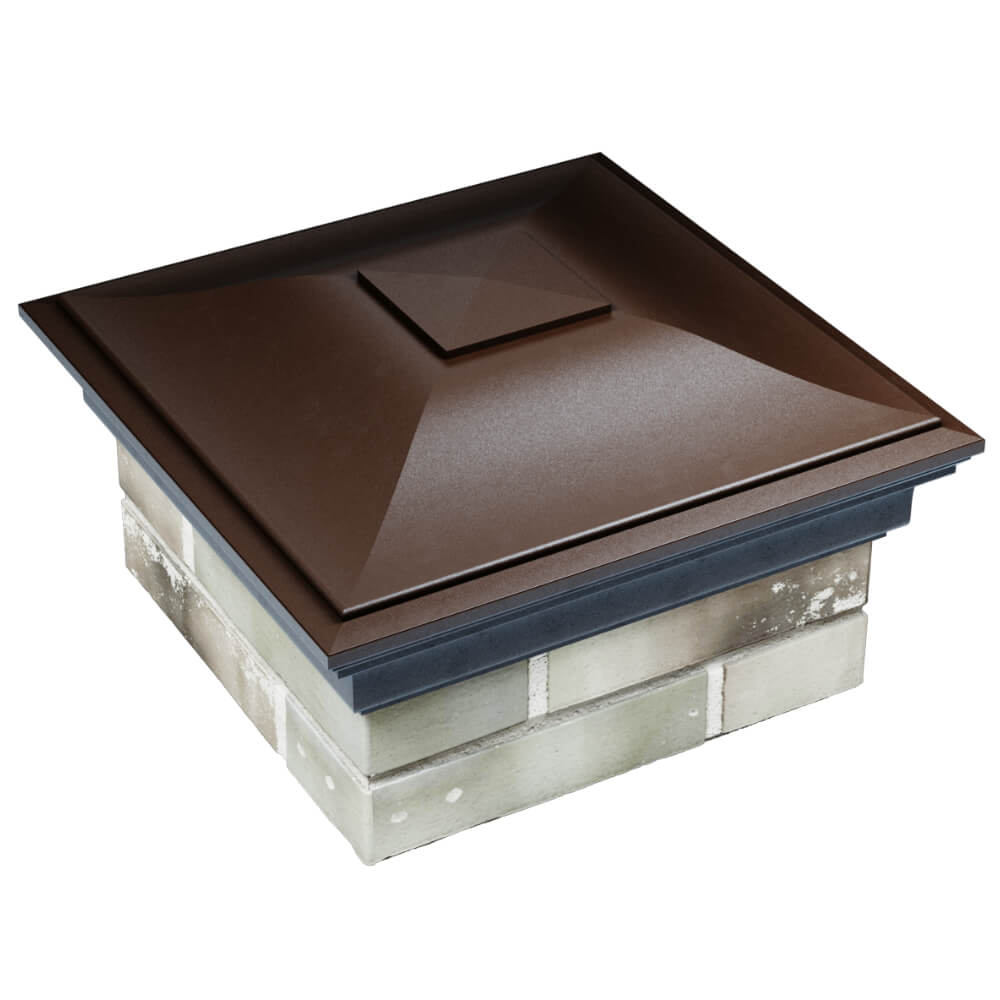 Колпак Zking Монблан Коричневый на столб 1.5х1.5 кирпича (385х385мм) в Всеволожске фото