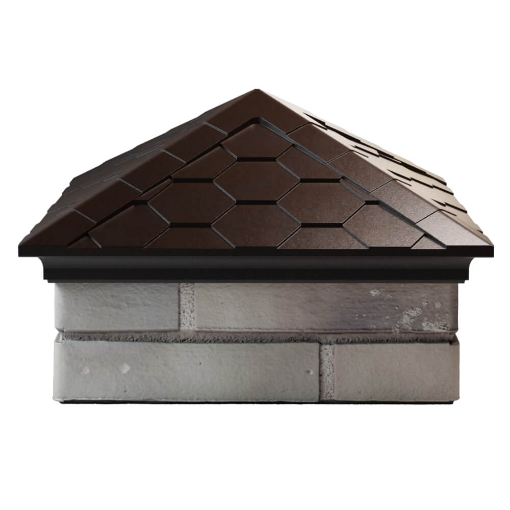Колпак Zking Эверест Коричневый на столб 1.5х1.5 кирпича (390х390мм) Всеволожск фото