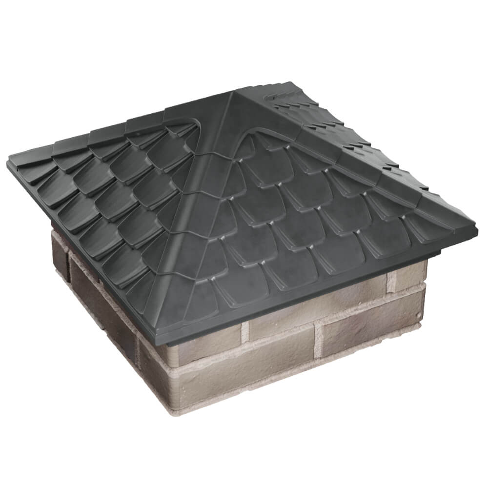 Колпак Zking Эльбрус Серый на столб 1.5х1.5 кирпича (385х385мм) в Всеволожске фото