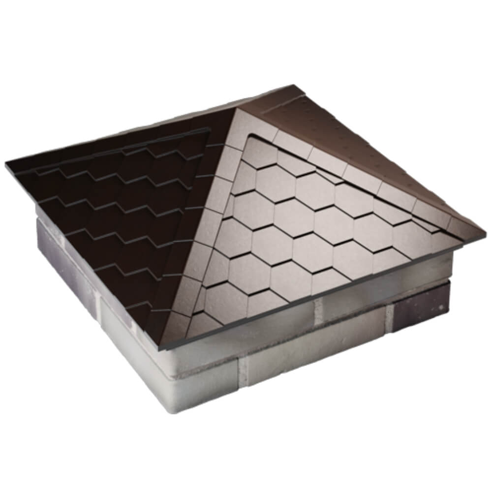 Колпак Zking Эверест Коричневый на столб 2х2 кирпича (535х535мм) Всеволожск фото