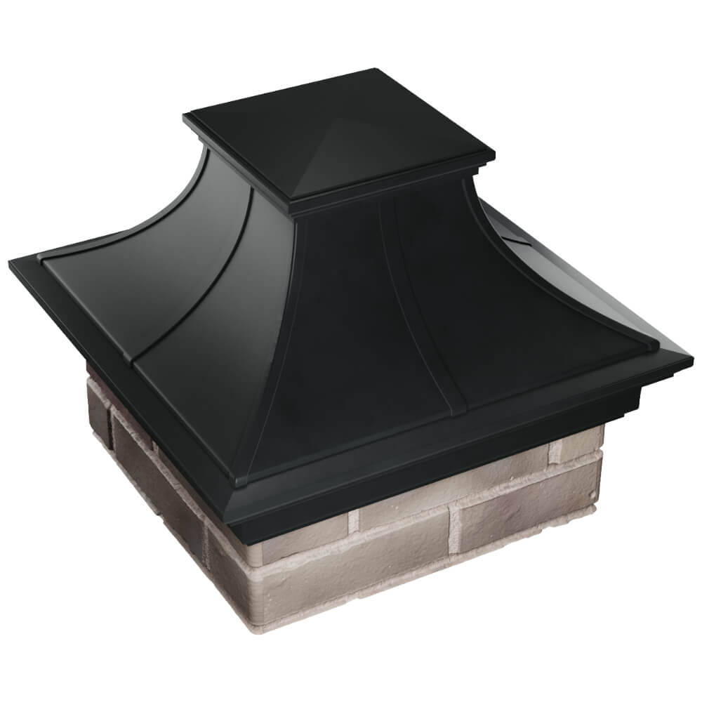 Колпак Zking Монблан Премиум Черный на столб 1.5х1.5 кирпича (385х385мм) в Всеволожске фото