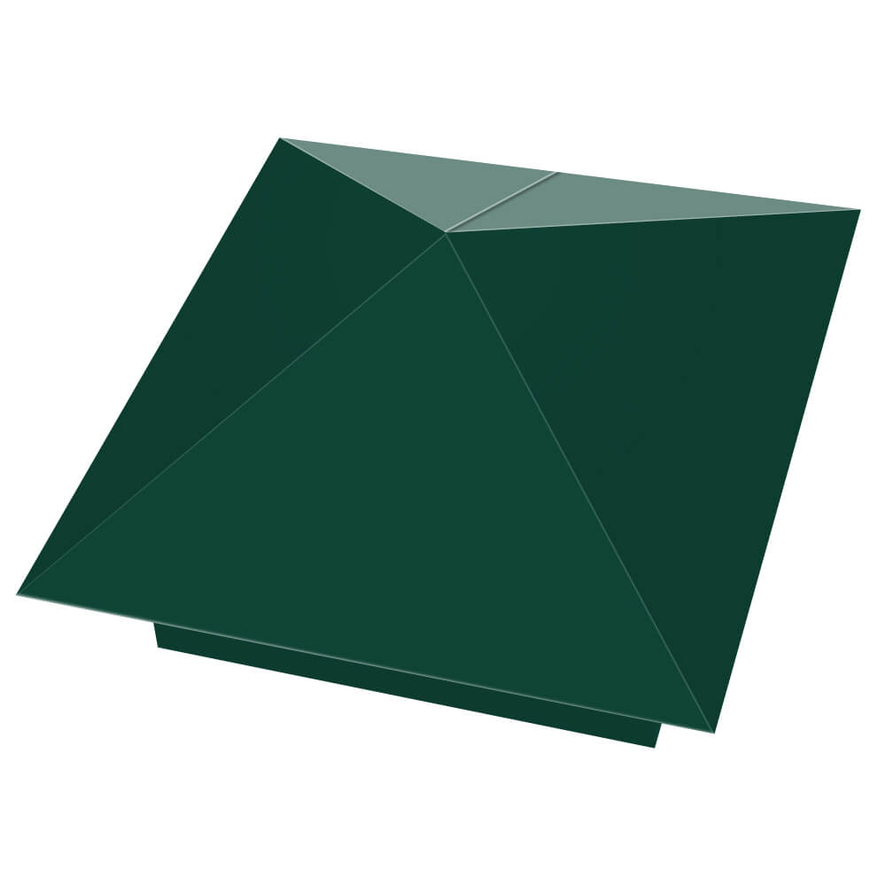 Колпак металлический 390х390мм RAL6005 Зеленый Мох заборный Всеволожск фото