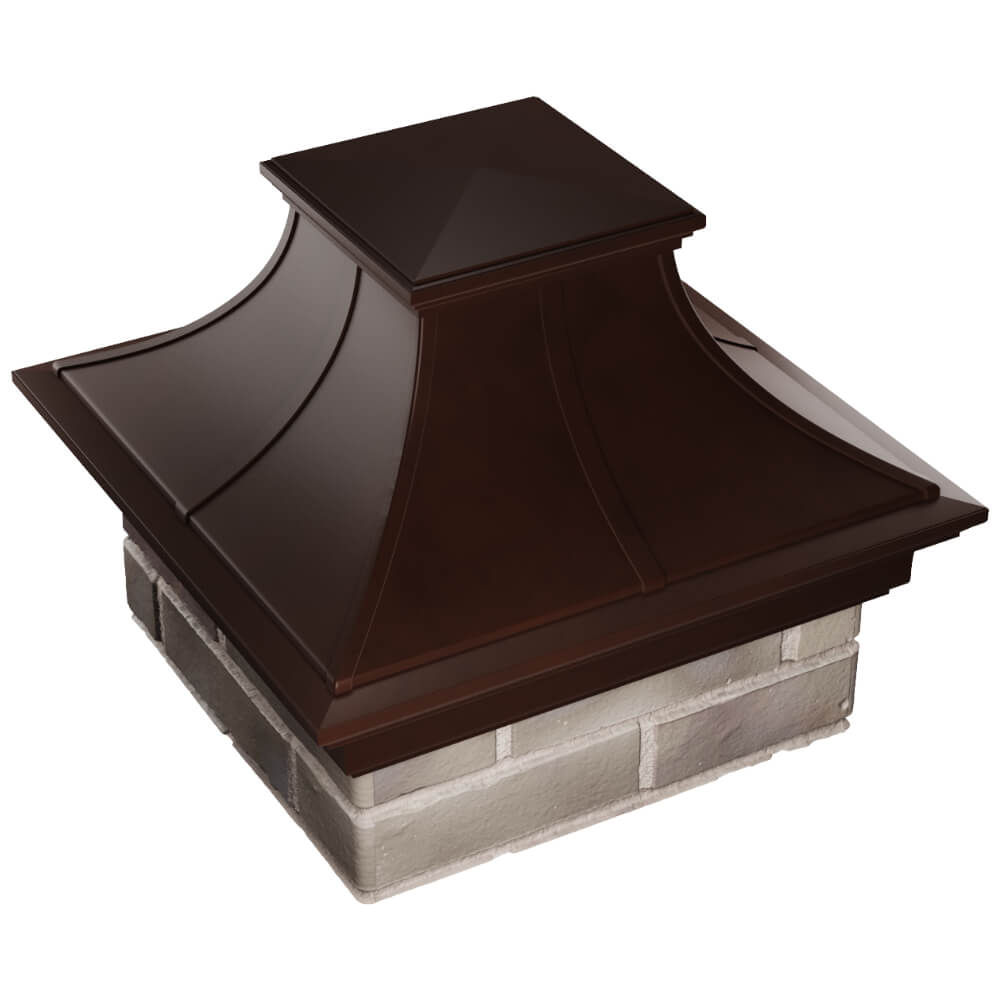 Колпак Zking Монблан Премиум Коричневый на столб 1.5х1.5 кирпича (385х385мм) в Всеволожске фото