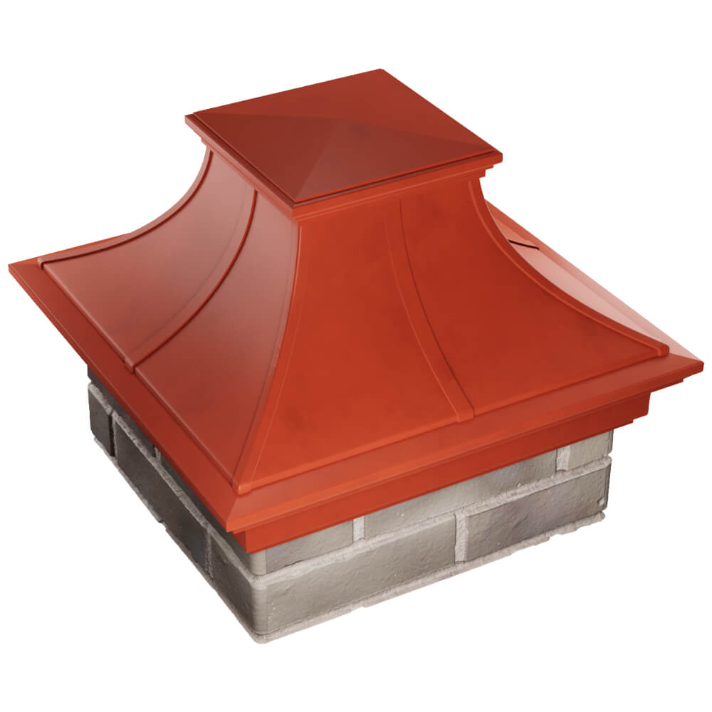 Колпак Zking Монблан Премиум Красный на столб 1.5х1.5 кирпича (385х385мм) в Всеволожске фото