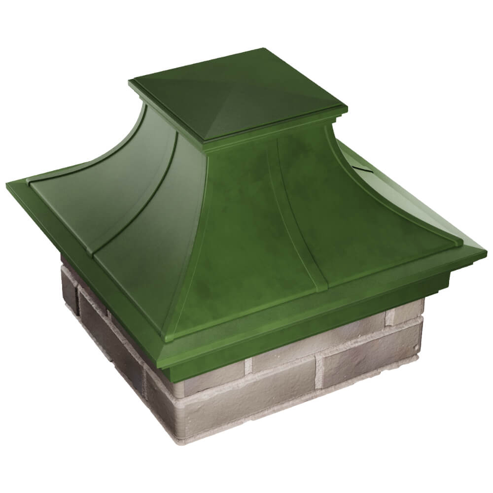 Колпак Zking Монблан Премиум Зеленый на столб 1.5х1.5 кирпича (385х385мм) в Всеволожске фото