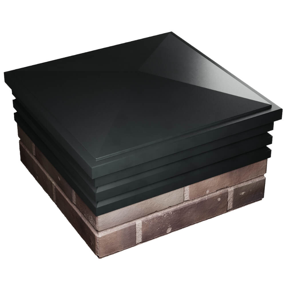 Колпак Zking Бона ХайТек Черный на столб 2х2 кирпича (513х513мм) в Всеволожске фото