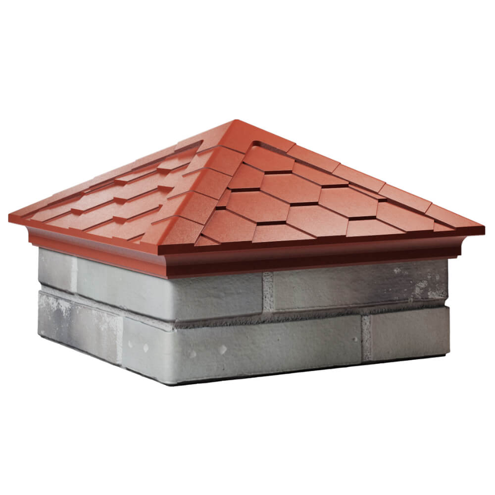 Колпак Zking Эверест Красный на столб 1.5х1.5 кирпича (390х390мм) в Всеволожске фото