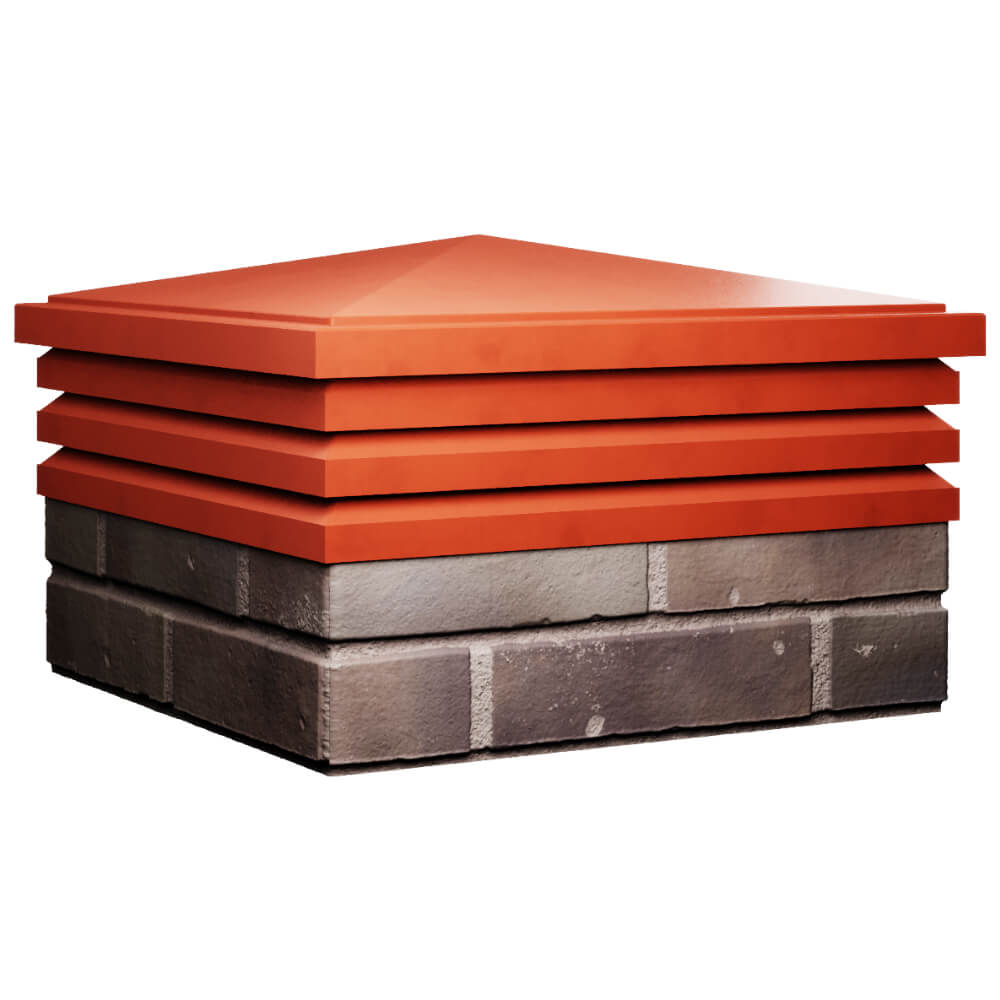 Колпак Zking Бона ХайТек Красный на столб 2х2 кирпича (513х513мм) в Всеволожске фото