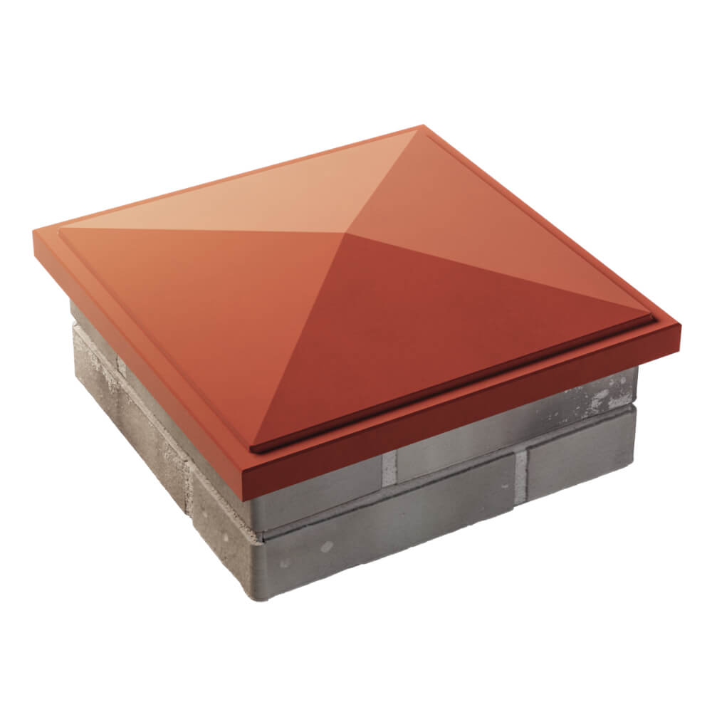 Колпак Zking БонаМоно Красный на столб 1.5х1.5 кирпича (385х385, 400х400мм) в Всеволожске фото