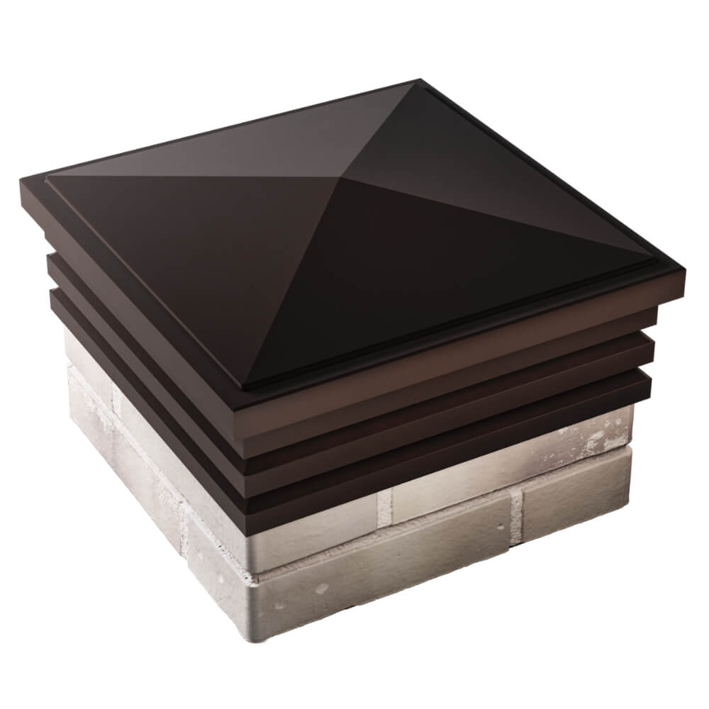 Колпак Zking Бона ХайТек Коричневый на столб 1.5х1.5 кирпича (385х385мм) в Всеволожске фото