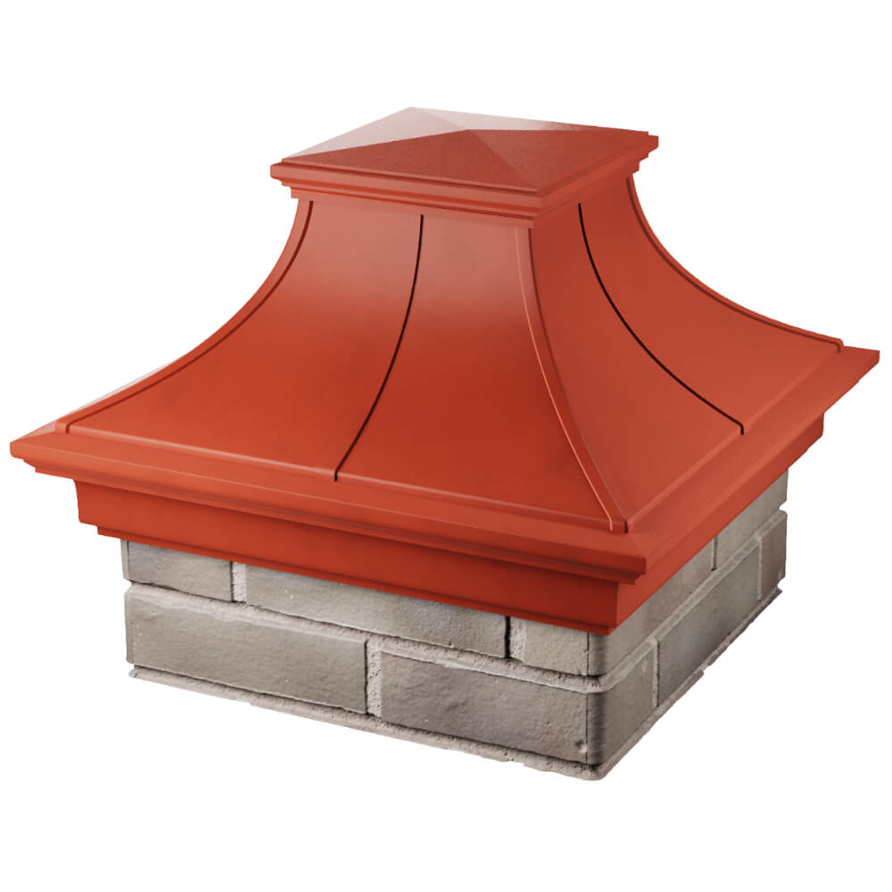Колпак Zking Монблан Премиум Красный на столб 1.5х1.5 кирпича (385х385мм) в Всеволожске фото