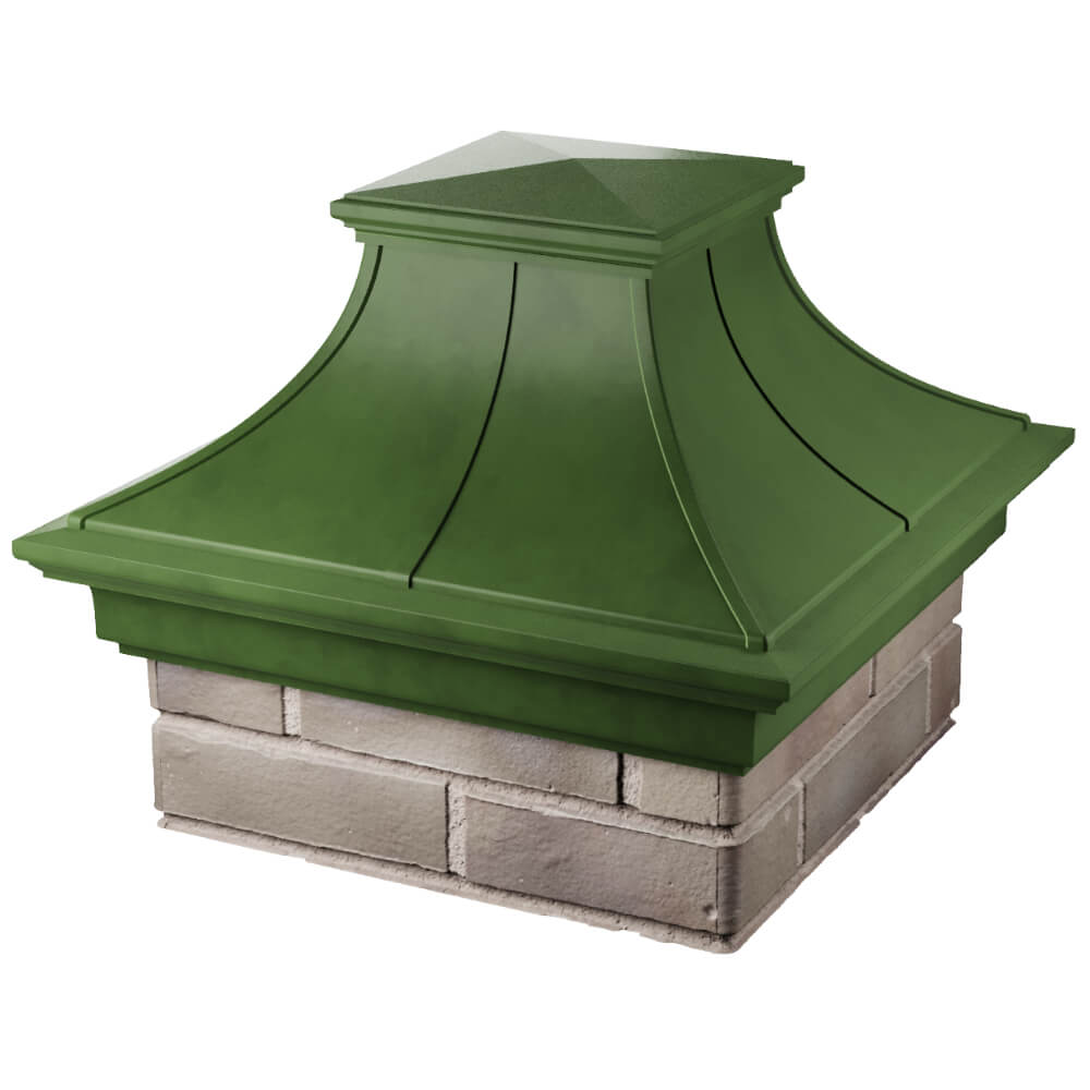 Колпак Zking Монблан Премиум Зеленый на столб 1.5х1.5 кирпича (385х385мм) в Всеволожске фото