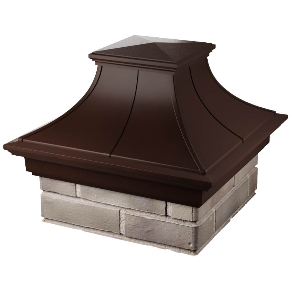 Колпак Zking Монблан Премиум Коричневый на столб 1.5х1.5 кирпича (385х385мм) в Всеволожске фото