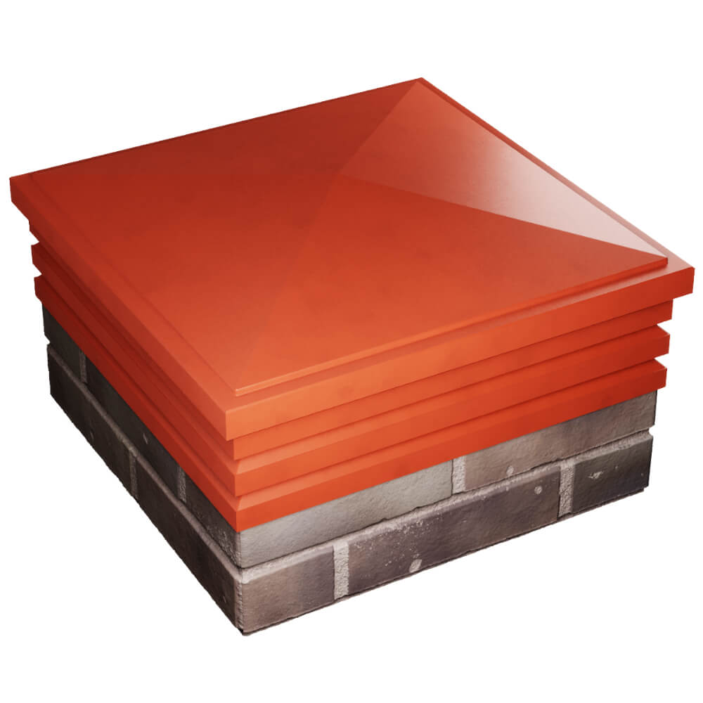 Колпак Zking Бона ХайТек Красный на столб 2х2 кирпича (513х513мм) в Всеволожске фото