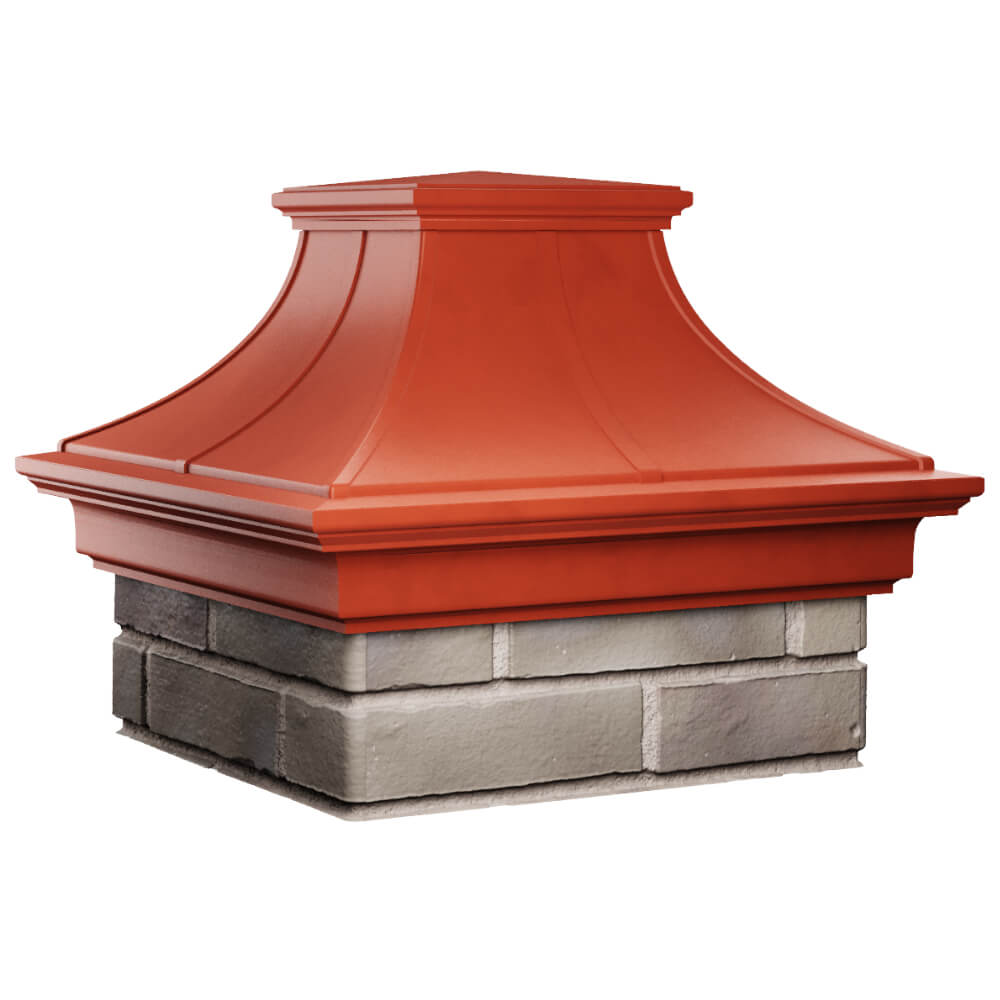 Колпак Zking Монблан Премиум Красный на столб 1.5х1.5 кирпича (385х385мм) в Всеволожске фото