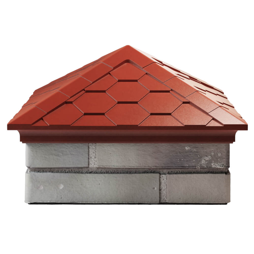 Колпак Zking Эверест Красный на столб 1.5х1.5 кирпича (390х390мм) Всеволожск фото