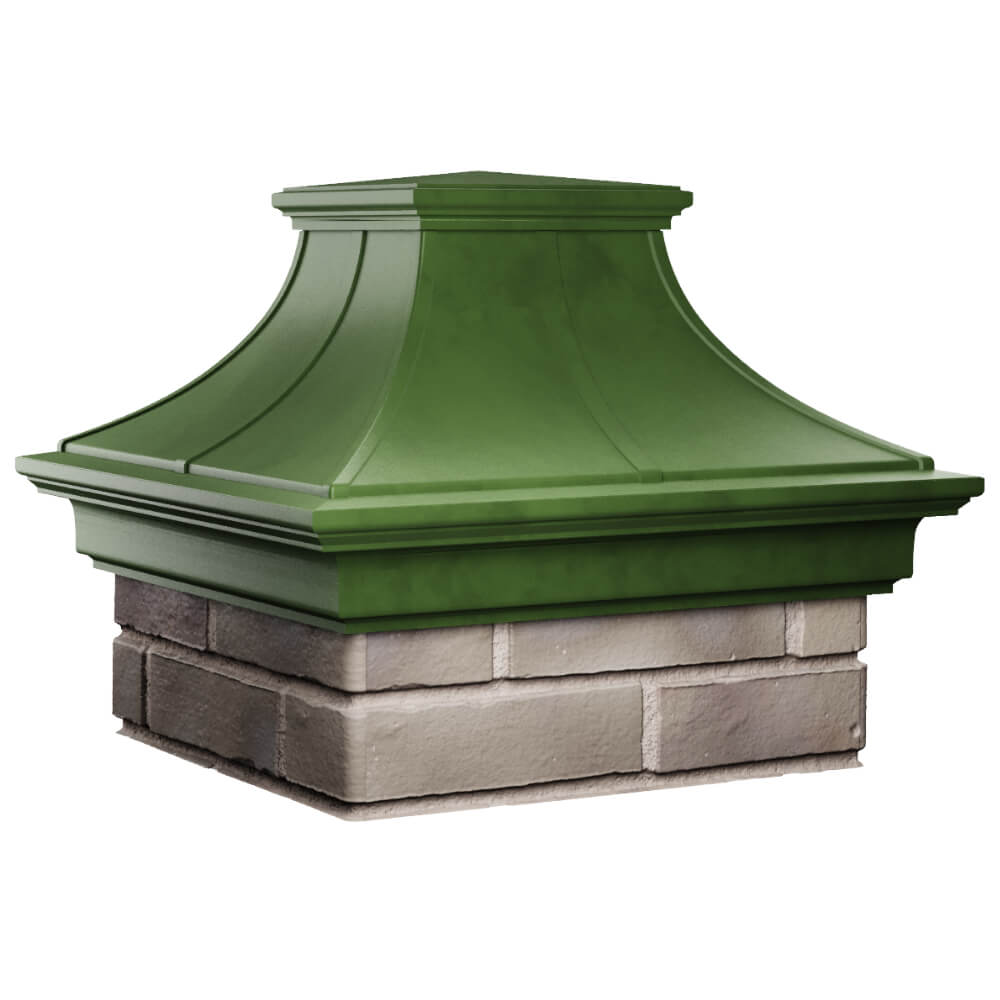 Колпак Zking Монблан Премиум Зеленый на столб 1.5х1.5 кирпича (385х385мм) в Всеволожске фото