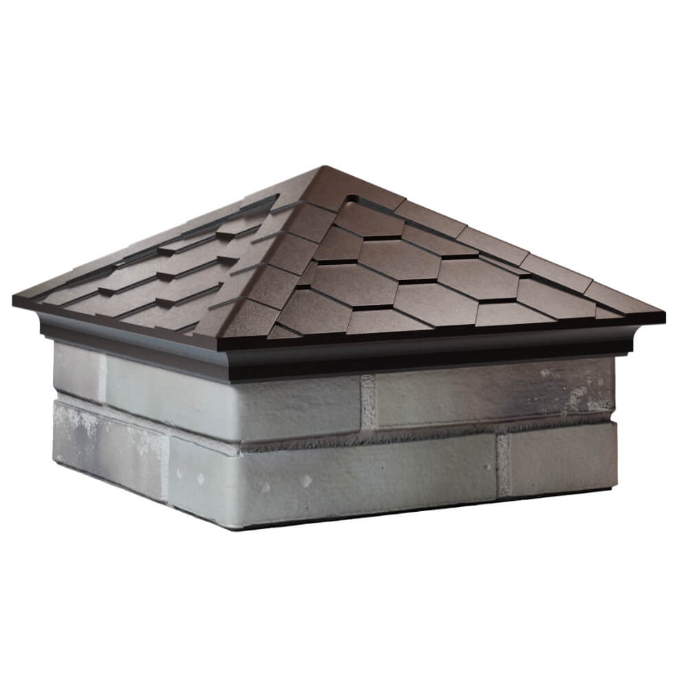 Колпак Zking Эверест Коричневый на столб 1.5х1.5 кирпича (390х390мм) в Всеволожске фото